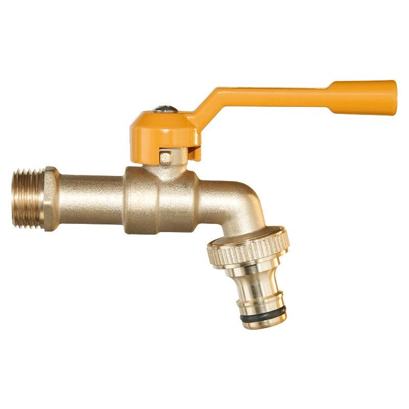 Outdoor Brass Double-Spout Garden Faucet for Balcony or Mop Sink