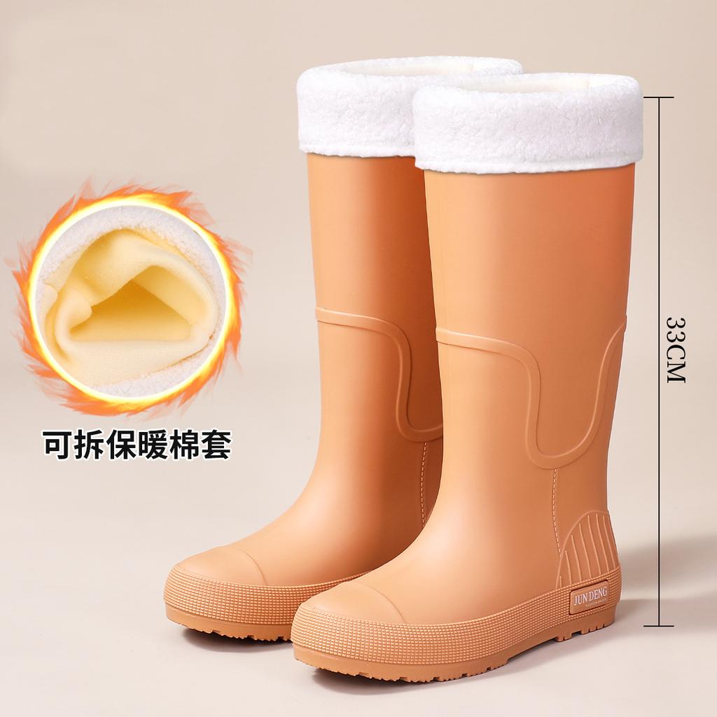 Japan and Korea High Tube Fashion Rain Shoes Women's Adult Water Boots High Tube Waterproof and Non-slip Outer Wear Snow Boots
