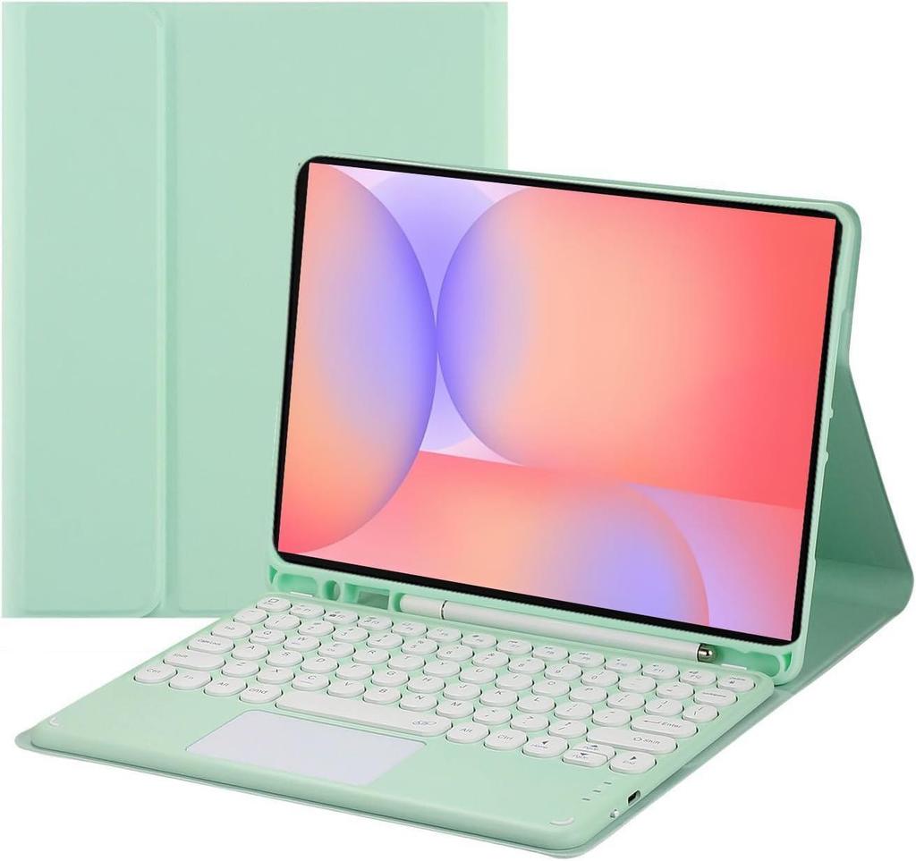 Kompatible Samsung Tablet Hülle mit Leder Bluetooth Tastatur für S10 Lite/S9/A11 Plus/FE Plus