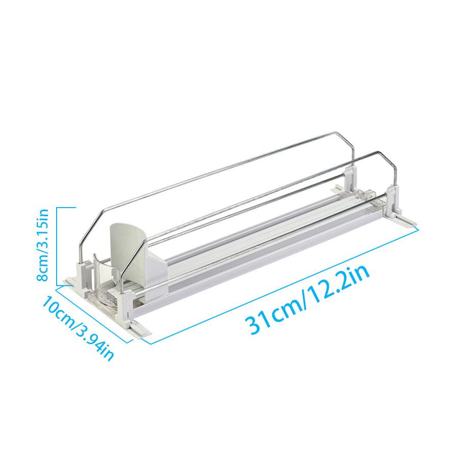 Upgraded Double Spring Fridge Drink Pusher, Auto-Advance Soda Can Organizer, Smooth Glide Beverage Dispenser for Refrigerator