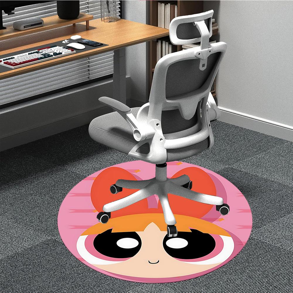 1pc Powerpuff Girls Office Round Area Rug, Under Office Chairs Bedroom Living Room Home Decor  A1022207