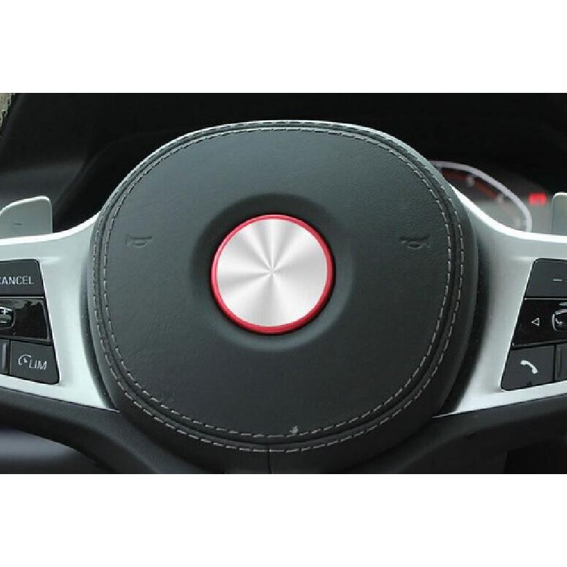 Horn Ring Cover Panel Fit For BMW X5 G05 Red Aluminum -21 Car Steering Wheel