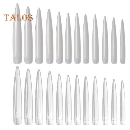 120Pcs/Bag Nail Tips Extra Long Stiletto Shape ABS Natural Thin Extending False Nails for Salon