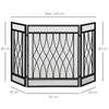 Schermo Pieghevole Metallico a 3 Pannelli per Camino 126cm Protezione Calore Fiamma Bambino Animale Domestico Casa Barriera Scintille Circondare con Motivo a Rete