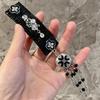 Diamond-encrusted Square Love Pearl Tassel Hairpin New Chinese Retro National Style One-word Clip Fashion Guochao Hair Accessories Women