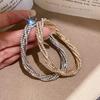 Double Ring Multi-layer Rhinestone Geometric Wrap Bracelet - Light Luxury Fashionable Versatile Piece