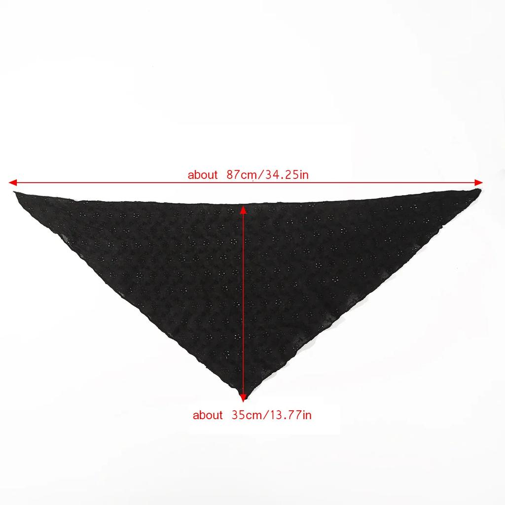 White Flower Vine Triangular Scarf for Women Solid Color Headscarf Trend Elegant Headwear for Female Girls Y2K INS Summer