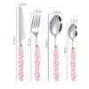 4Pcs Fashion Pearl Handle Cutlery Set Creativity Stainless Steel Knife Fork Western Steak Tableware  Table Decor Gifts