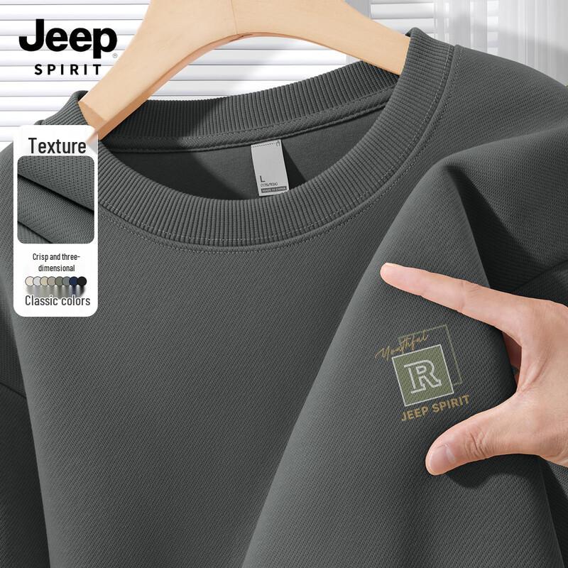 JEEP SPIRIT Men's 2025 Loose Fit Round Neck Sweatshirt