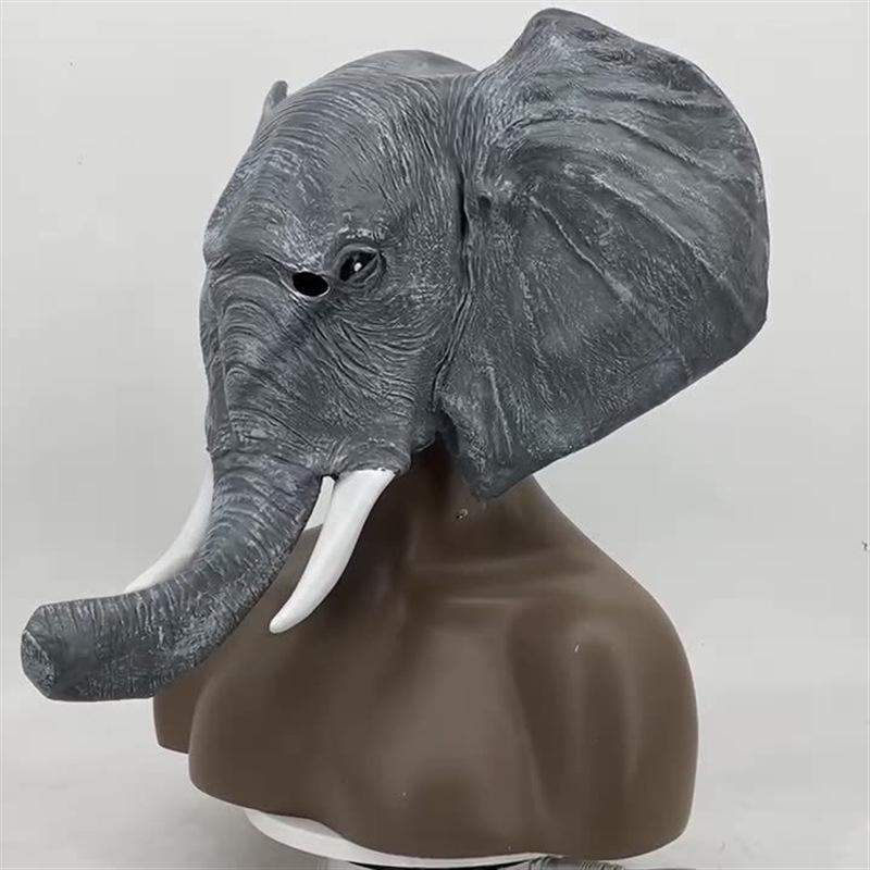 Animal Head Masks: Gorilla, Pig, Leopard, Tiger, Elephant, Fox, Horse, Rooster - Latex Variety