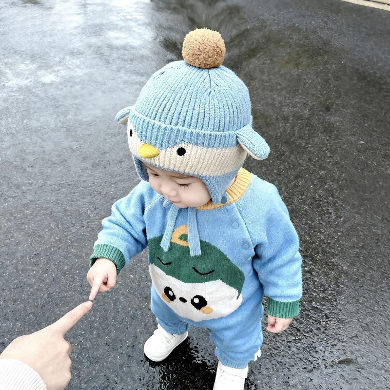Autumn/Winter Baby Cute Adorable Wool Hat with Ear Protection for Boys & Girls - Thick & Warm Cartoon Design