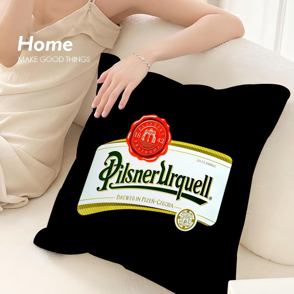 P-Pilsner-U-Urquells Pillow Case Sofa Decorative Home Double-Sided Print Plush Square Throw Pillow Covers Cushion Decor Cover