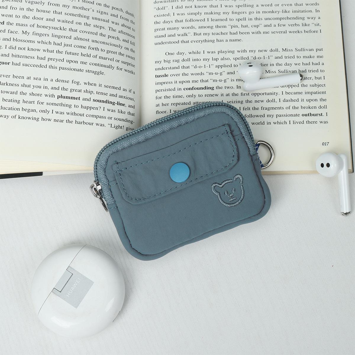 

Компактная сумка для хранения карт, наушников и монет стальной синий