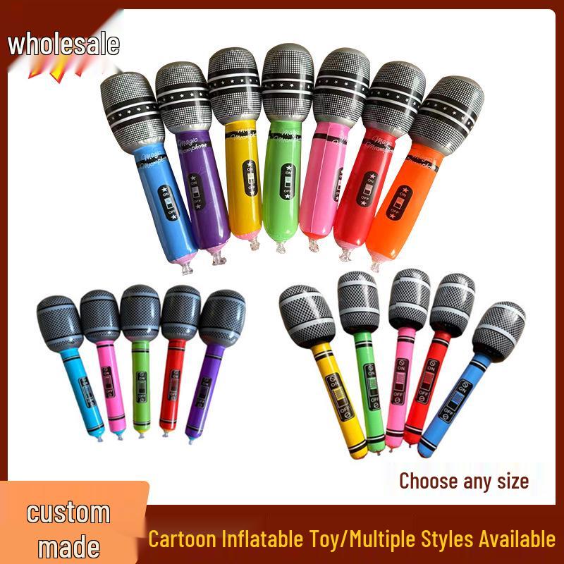 Inflatable Microphone Stage Prop - 25 PVC Musical Instrument Balloons