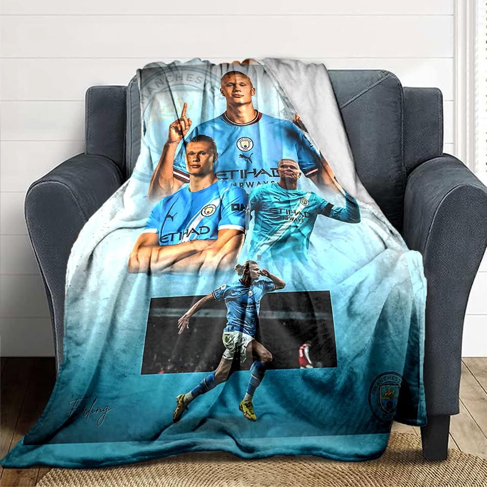 Willkommen Manchester City Decken Flanell Bedruckt Atmungsaktiv Warm Überwurfdecke für Zuhause Büro Tagesdecken 0708a74