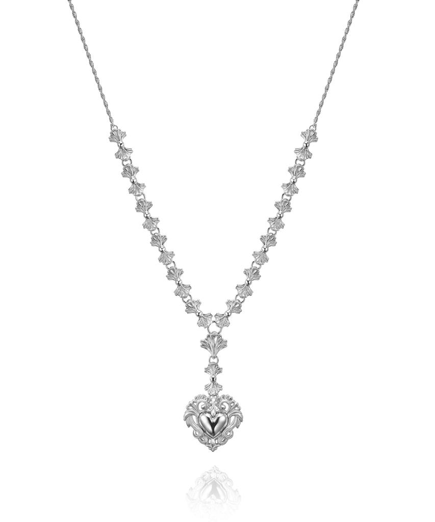 Trencadism Art Nouveau Heart Necklace Silver 925 Necklace Ann18Hty