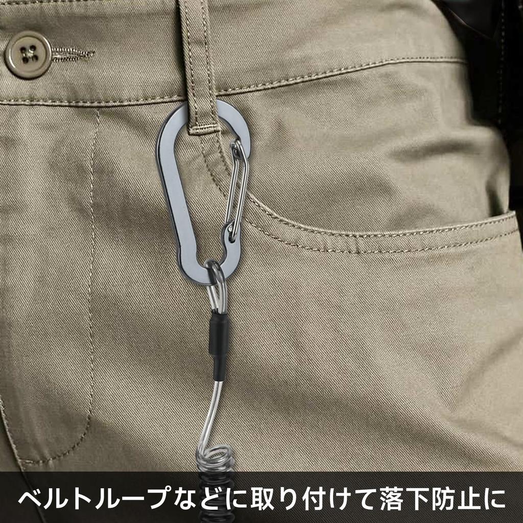 SANLIKE Stalowa linka sprężynowa smycz do rozciągliwej linki stalowej z pierścieniem karabińczykowym i sprężyną zapobiega i chroni linkę 3kg Wędkarstwo, Smycz, Upadki, Kradzież,