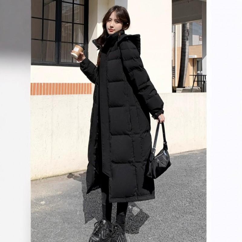 Womens Long Puffer Coat Over Knee Thick Warm Duck Down Jacket Loose Fit Winter 2025