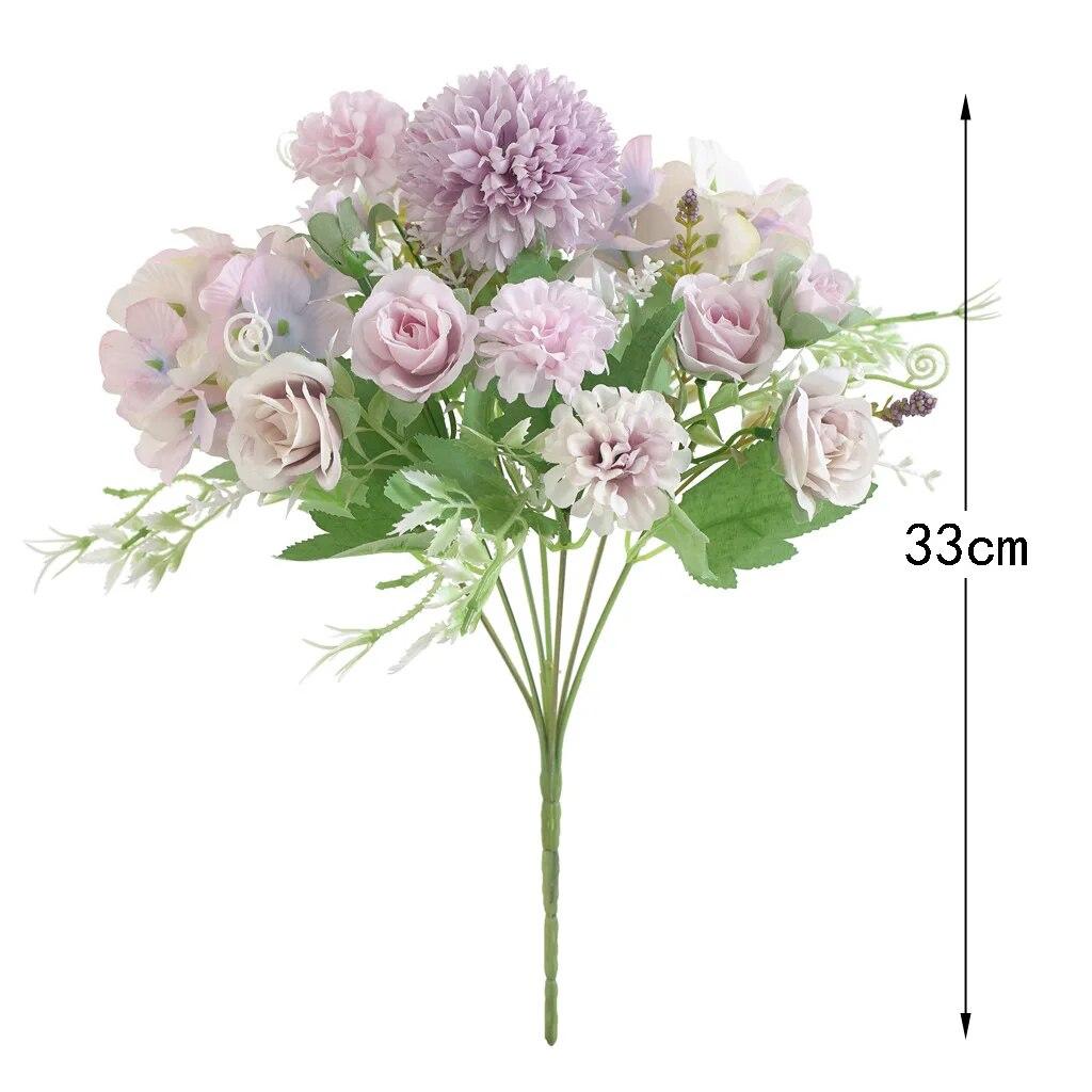 1pc 7 Forks Oxidation Resistance Artificial Hydrangeas -Perfect for Scene Decor, Room Decor, Wedding Supplies, Wedding Favors