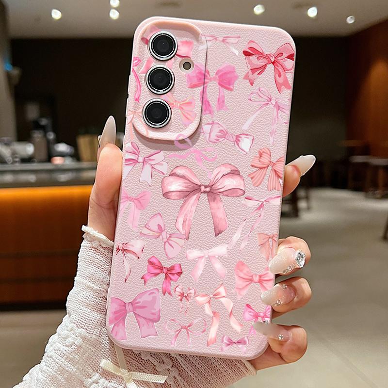 Colorful Bowknots Print Case For Samsung S26 S25 Ultra S24 S23 S22 S21 FE A15 A35 A55 A16 A36 A56 A17 A18 A37 A57 5G Leather Texture Soft Cover