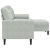 3 Seater Sofa with Footstool Light Grey 180 Cm Velvet