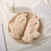 Flip half finger cute rabbit autumn and winter plush gloves female warm thickened student writing cycling gloves tide