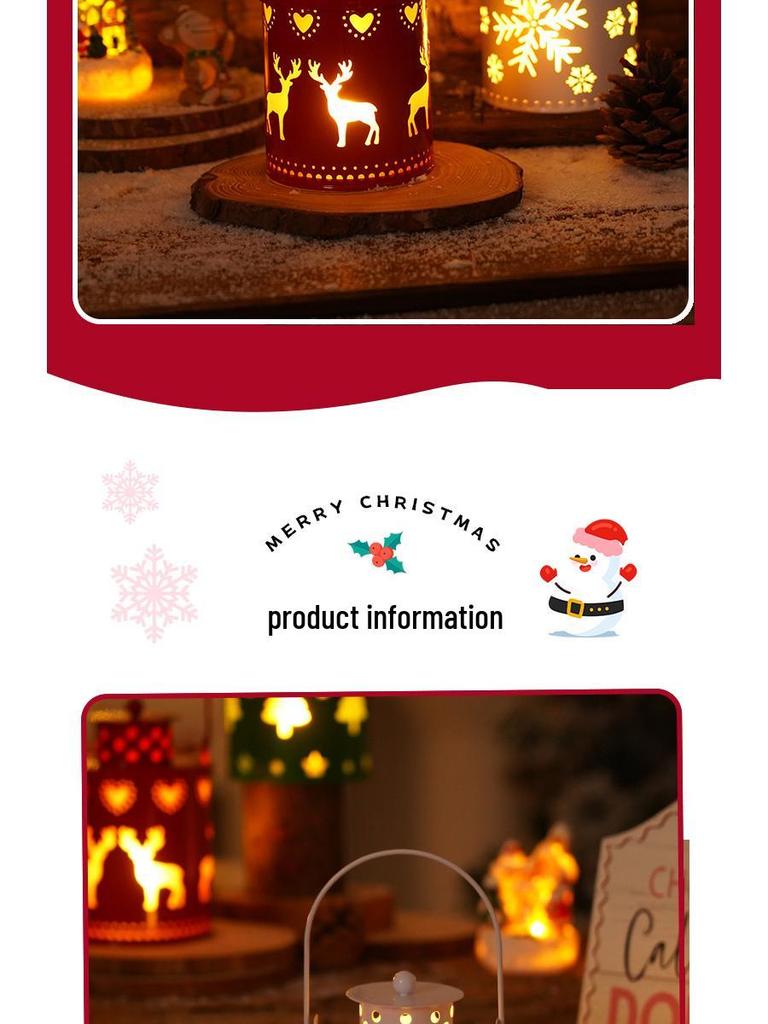 Nordic Style Christmas Lantern with Electronic Candle - Creative Festival Decoration Ornaments