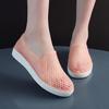 WTEMPO Women's Hollow-out Breathable Flat Thick Heel Anti Slip Casual Work Shoes Spring Summer Large Size Solid Color Single Shoes