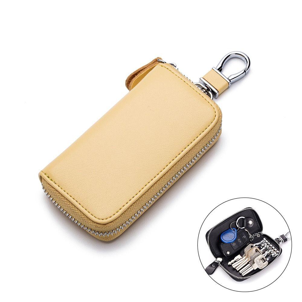 Mini Purse Key Holder Organizer Pouch Zipper Car Key Case Universal Genuine Leather Key Bag  Unisex