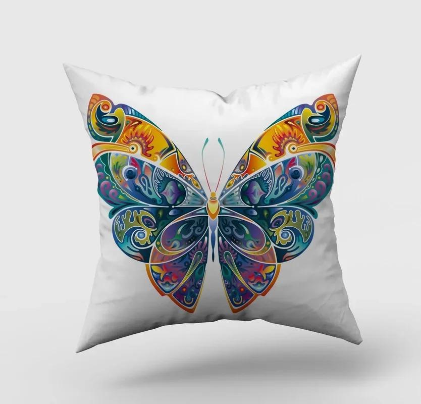Beautiful Cartoon Butterfly Print Pillowcase Home Living Room Sofa Car  Decorative Pillow Cushion Cover 45*45cm