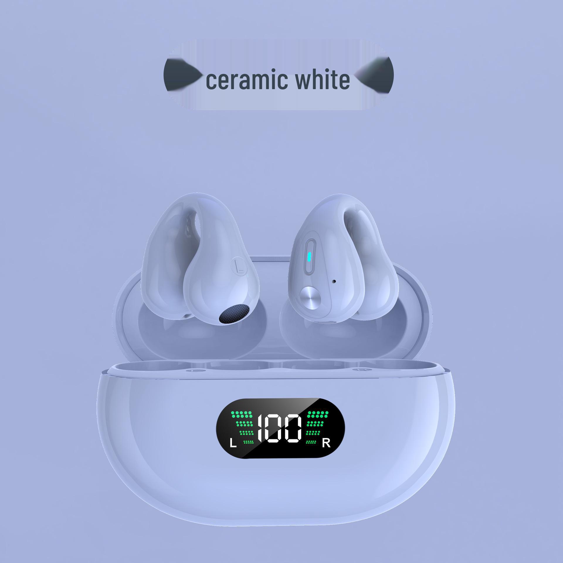 

Наушники Bluetooth с костной проводимостью в стиле Douyin, с клипсой, длительным сроком службы батареи, индикатором питания, YYK-Q80 Q80 белый