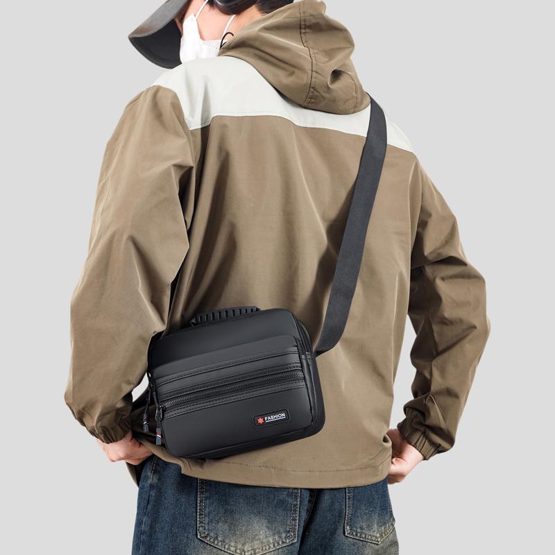 Business Handbag Solid Color Shoulder Bag Large Capacity Men's Commuter Crossbody Bag