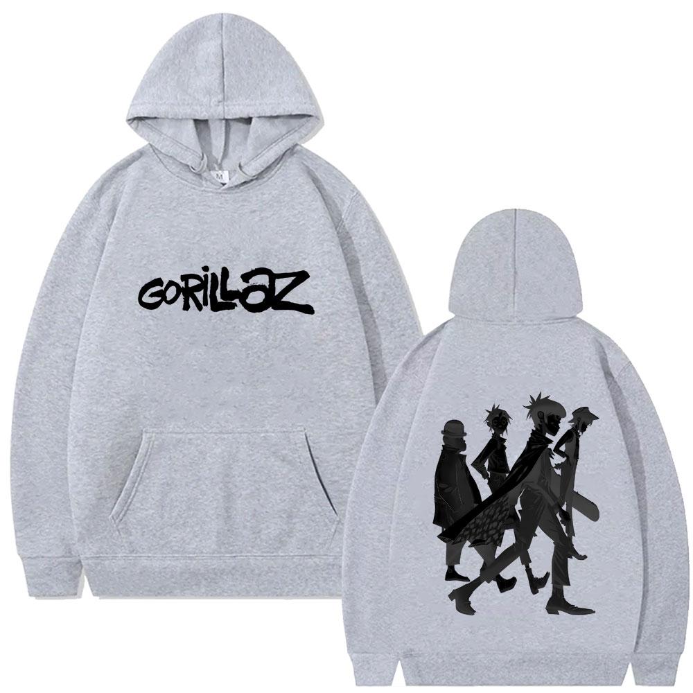 Limitierter Gorillaz-Hoodie mit Rockband-Print für Damen und Herren, lässiges Oversize-Sweatshirt mit Kapuze, modischer Fleece-Hoodie in hoher Qualität.
