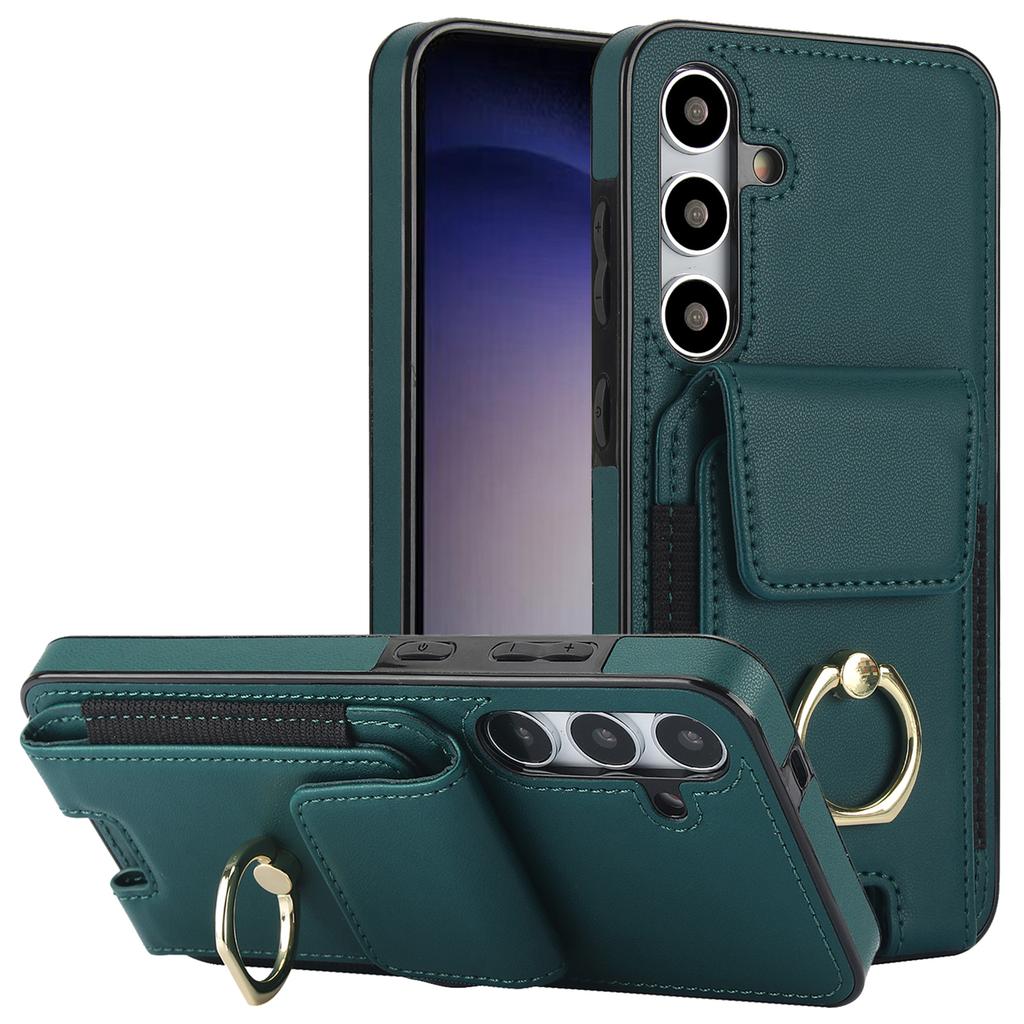 For Samsung Galaxy S23 FE Case Elastic Card Slot PU Leather+TPU Phone Cover