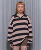 FANCY CLUB Striped Oversized Rugby Tee (Pink)_F24Zb074