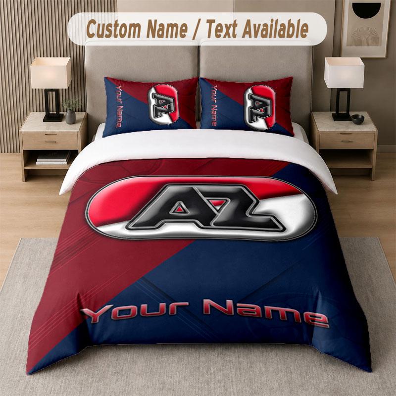 Custom Bedding Set AZ Alkmaar Pattern, Print Name Text 1 Duvet Cover plus 2 Pillowcases Home Textile