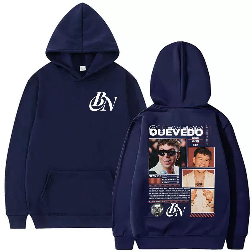 

Singer Quevedo Buenas Noches Tour 2026 Album Merch Hoody Unisex Women Fashion Harajuku Sweatshirt Casual Oversized Pullover Hoodies XL