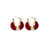 European and American light luxury personality bright red ear buckle retro simple high-end earrings versatile street shooting trend earrings