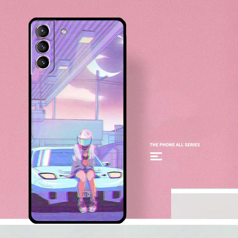 JDM Vaporwave Glitch Anime Phone Case For Samsung Galaxy S25 S26 Ultra S20 S21 S22 S23 S24 Plus S10 S25 FE Cover Coque