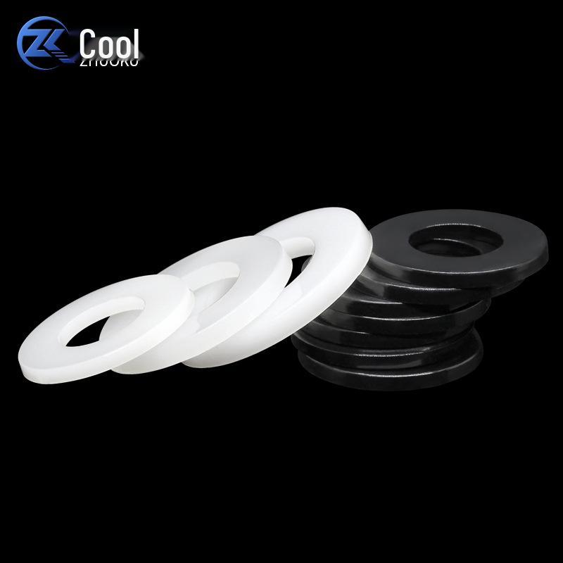 Black & White Nylon Flat Rubber Insulating Washer Set - M2-M24