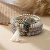 Boho Perlenarmband Instagram-inspiriert Nischenstil Farbblock-Stapelarmband-Set