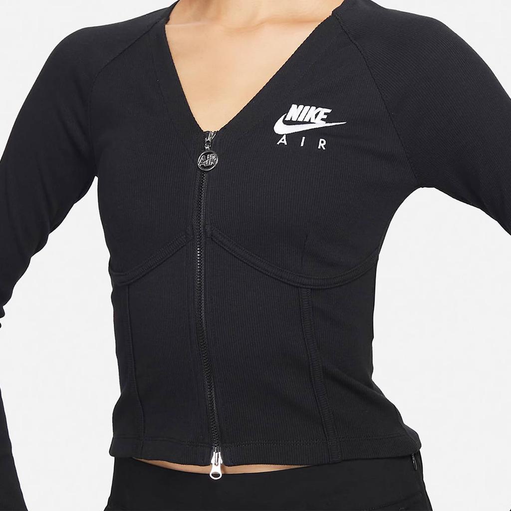 Nike Sportswear Logo Embroidered Double Zip Bone Opening Jacket Women Jacket Black FD2377-010