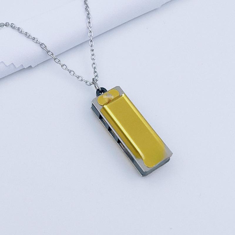 4-Hole 8-Tone Mini Necklace Harmonica - Entry-Level Musical Toy for Kids