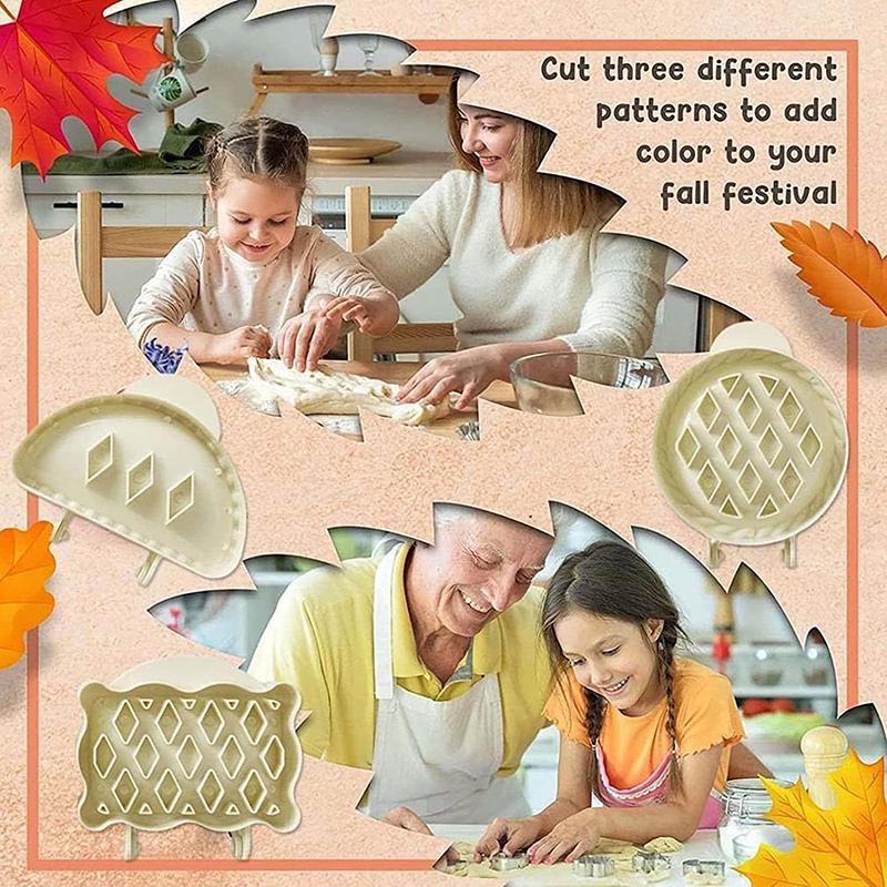 

3Pcs Classic Mini Hand Pie Molds One Press Autumn Cottage Pie Set For Diy Baking, Dough Presser Pocket Pie Molds For Christmas A