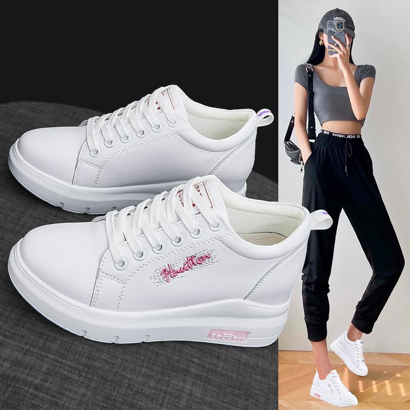 White Shoes for Women Spring Shoes All-match Sports Casual Shoes Thick-soled Height-increasing Women's Shoes