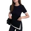 Women's Faux Two-Piece Colorblock Short Sleeve T-Shirt