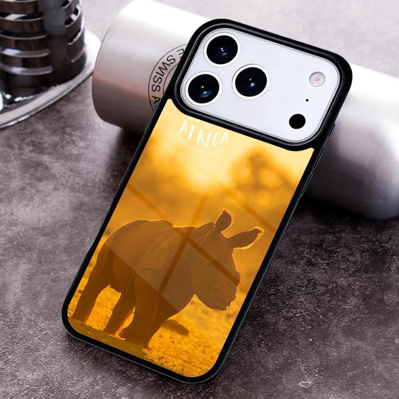 Animal Rhino Phone Case For iPhone 17 16 15 14 13 12 11 Pro Max Plus 17Air Soft Silicone Cover
