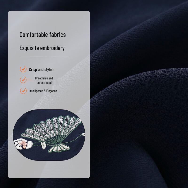 Embroidered T-shirt & Wide-leg Pants Casual Set for Middle-aged Women