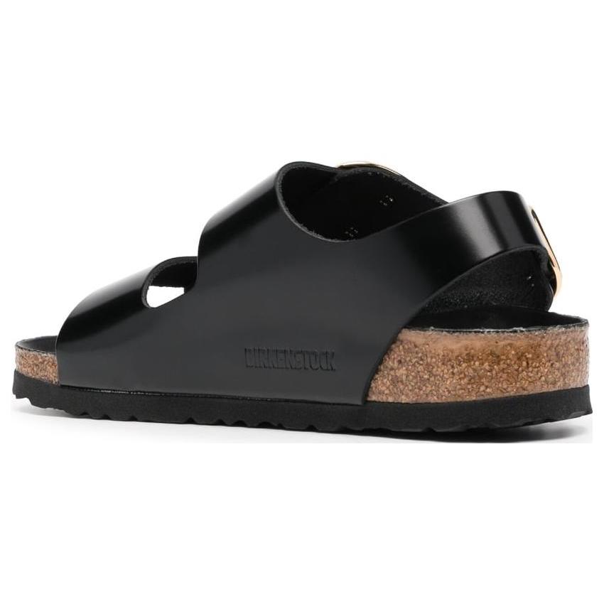 Birkenstock Wmns Milano Big Buckle Natural Patent Leather Narrow 'Black' Women's 1024211