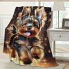 Custom Yorkie Blanket Cute Dog Bow Sparkle Design  Name Fleece Throw All Season Soft Warm Bedding Home Decor Gift